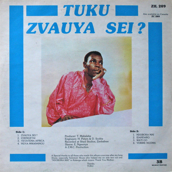 Oliver Mtukudzi – Zvauya Sei?