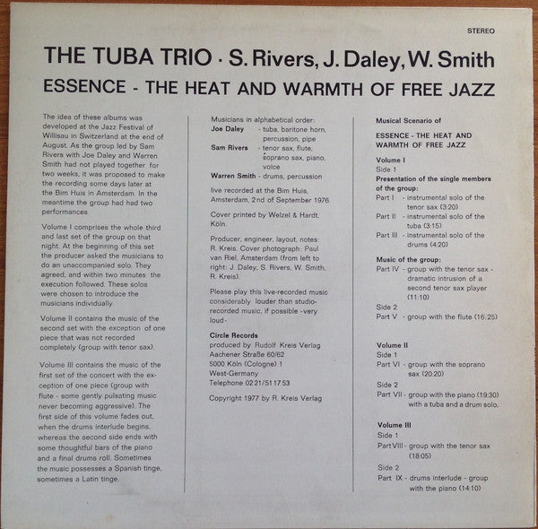 The Tuba Trio – Essence - The Heat And Warmth Of Free Jazz Vol. I