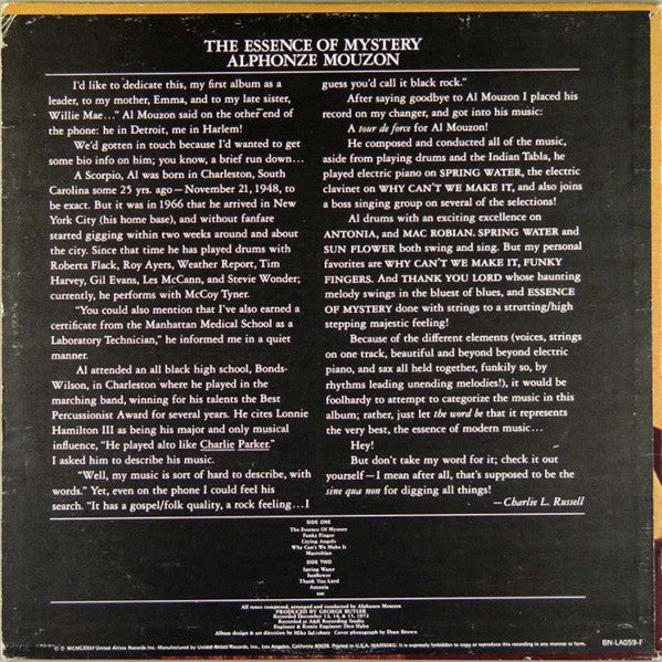 Alphonse Mouzon – The Essence Of Mystery