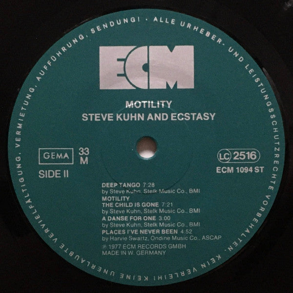 Steve Kuhn And Ecstasy – Motility