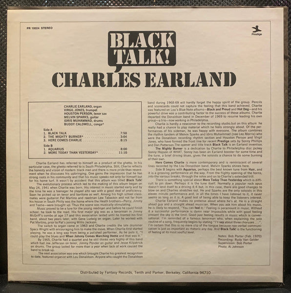 Charles Earland – Black Talk!